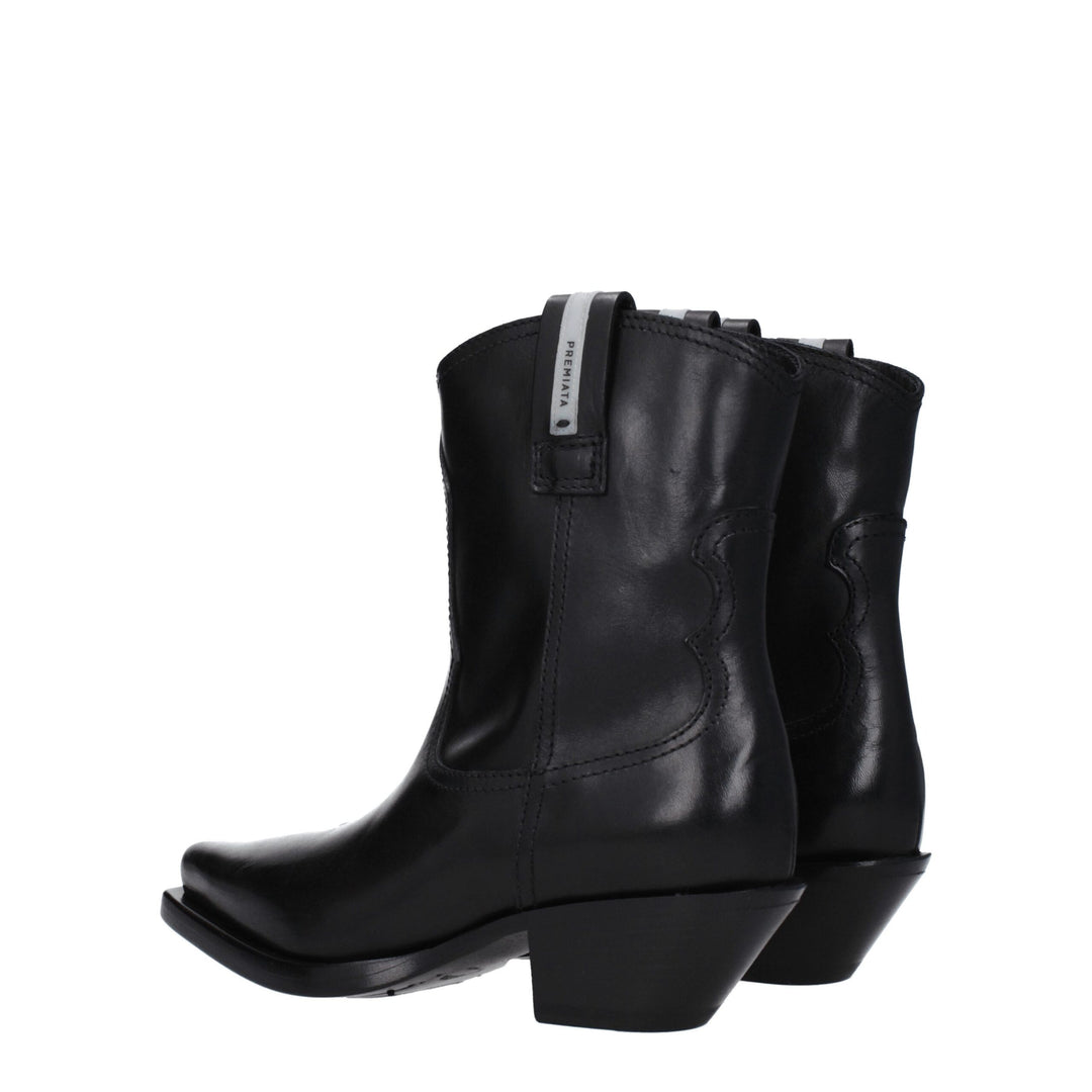 Black Leather Ankle Boots
