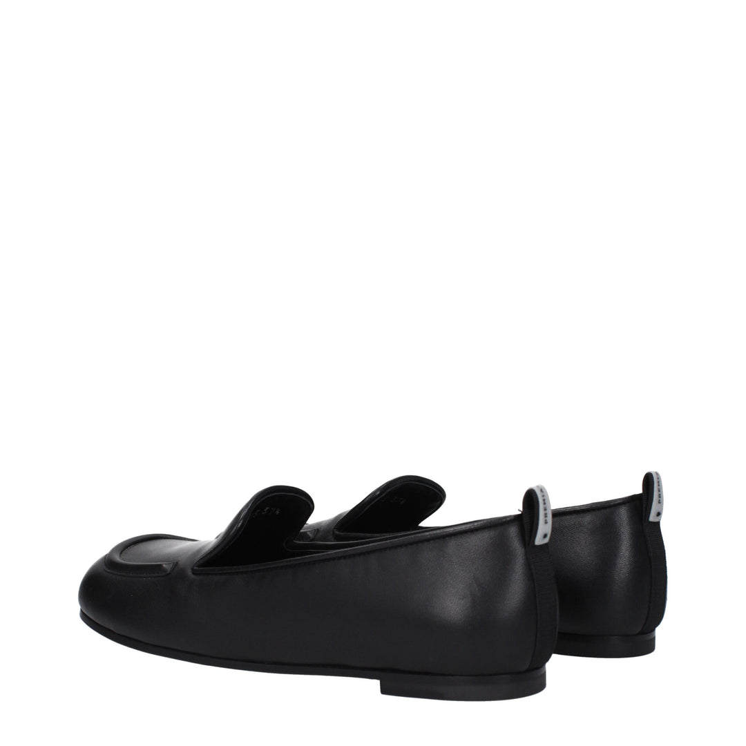 Black Leather Slip-On Loafers