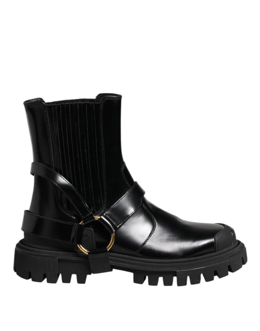 Black Leather Chelsea women Short Boots Shoes