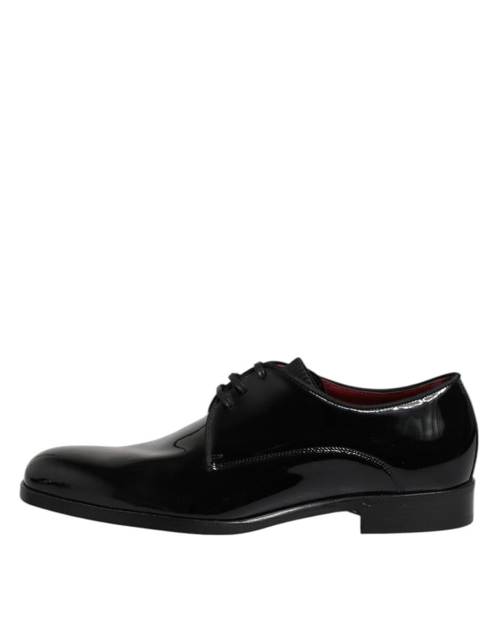 Black Leather Lace Up Men Derby Formal Shoes