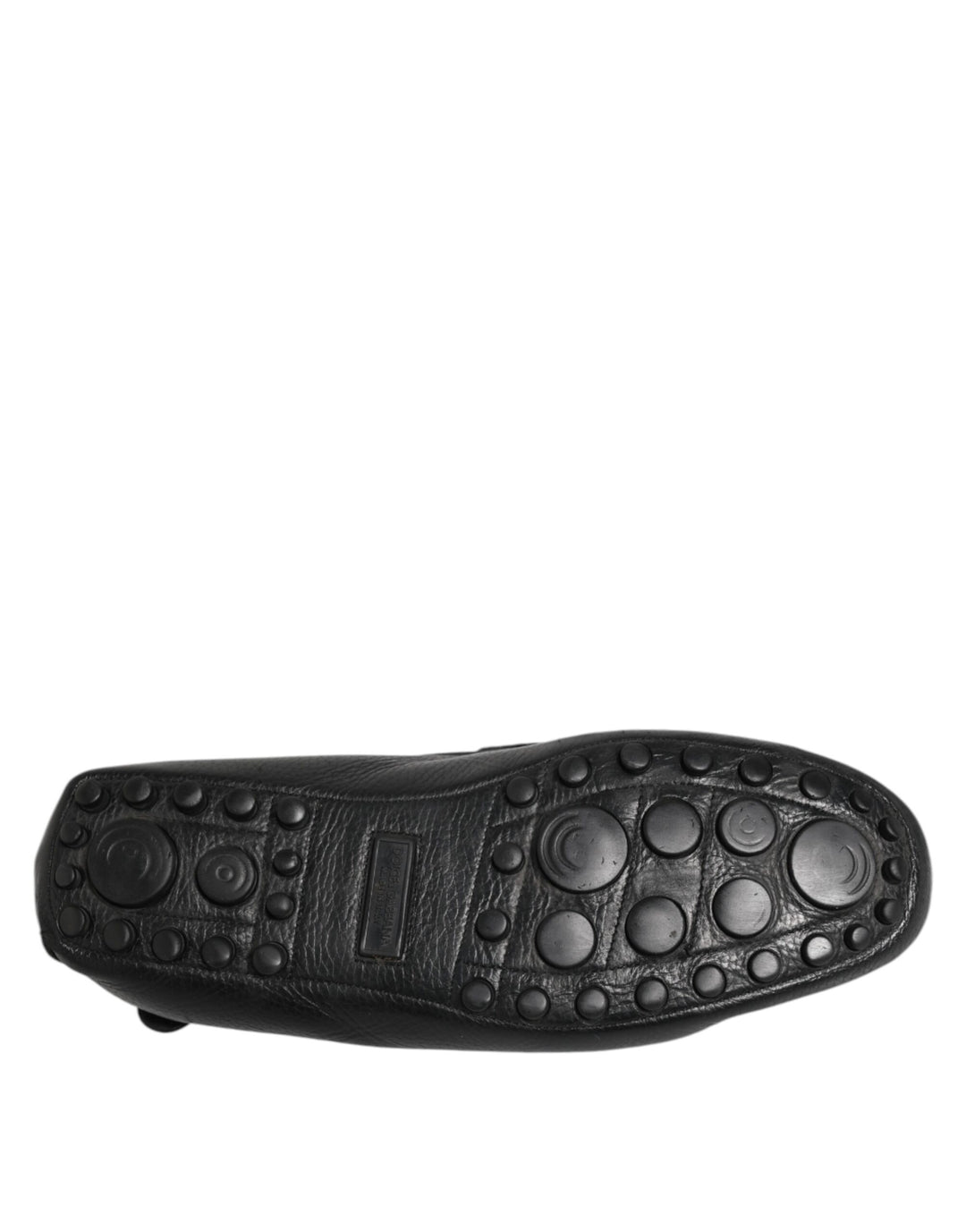 Black Leather Slip On Mocassin Loafer Shoes