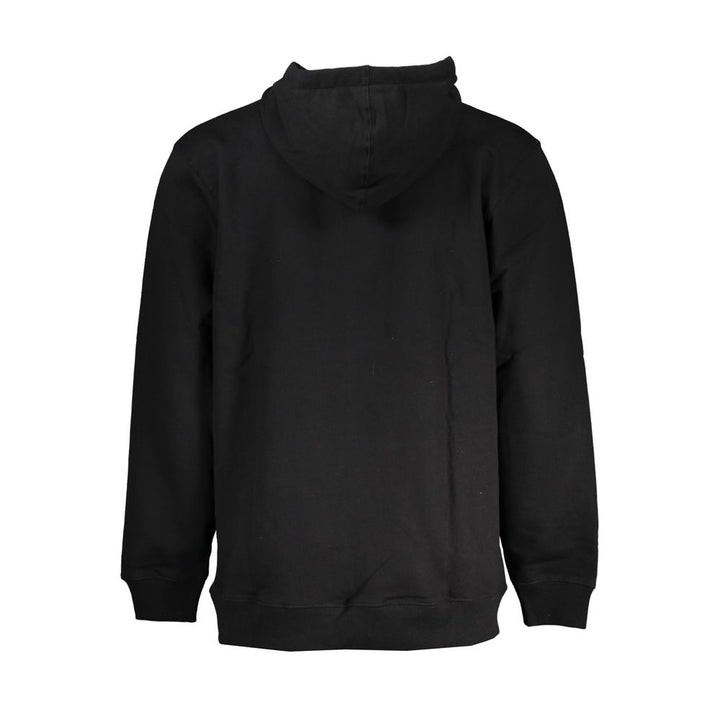 Black Cotton Men's Hooded Sweatshirt