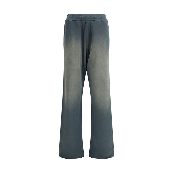 Blue Cotton Casual Pants