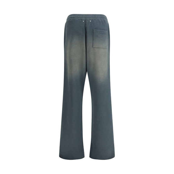 Blue Cotton Casual Pants