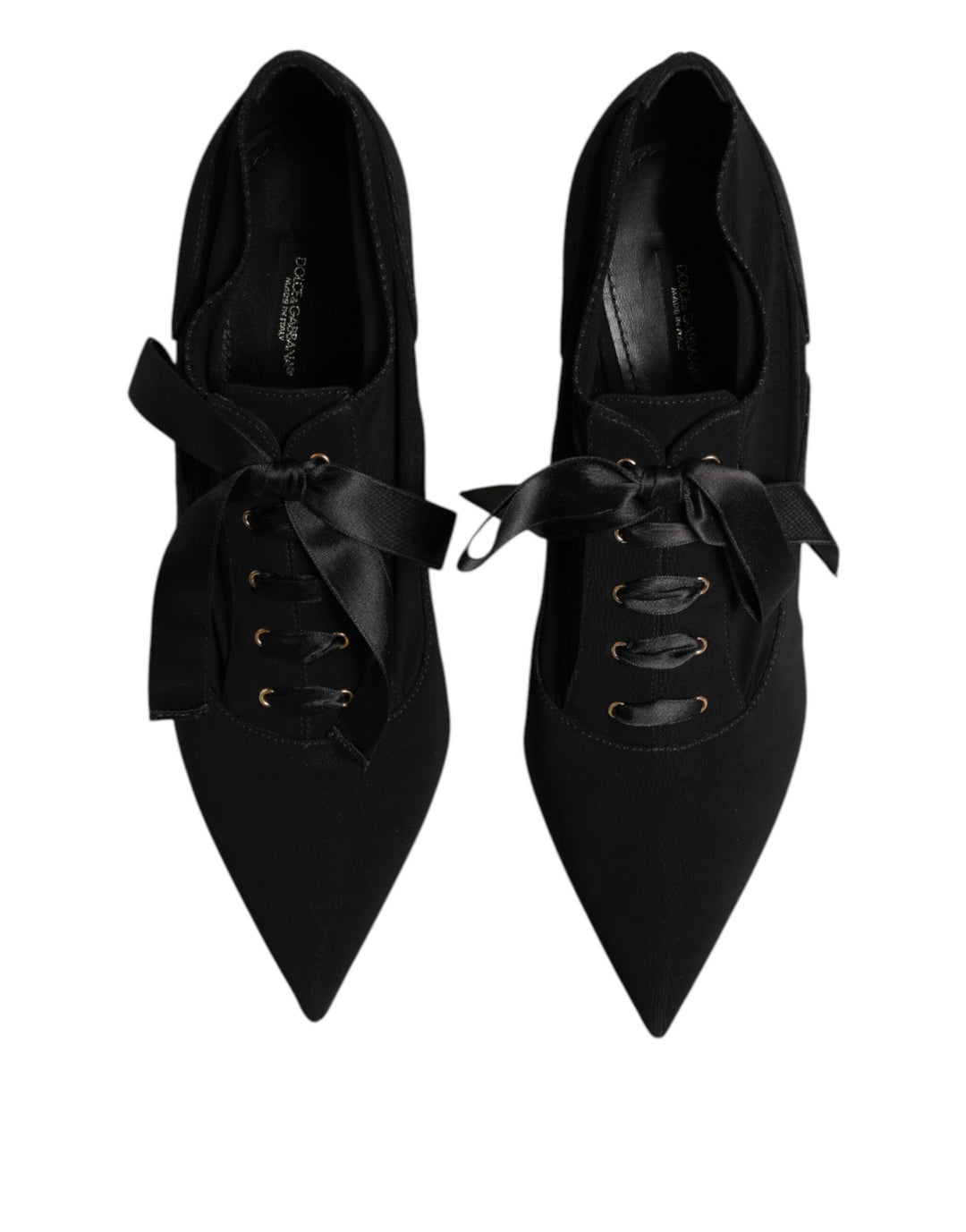 Black Lace Up Stiletto Heels Pumps Shoes