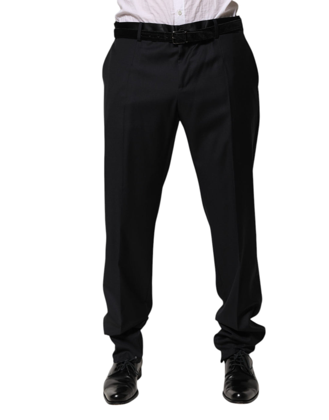 Black Wool Men Formal Dress Trouser Pants