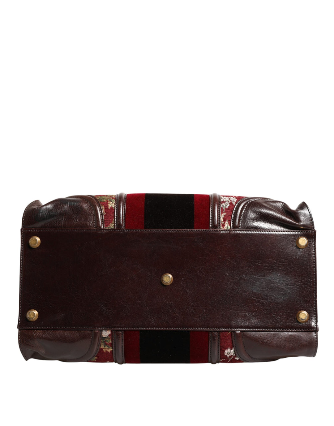 Multicolor Leather Jacquard Velvet Travel Duffle Bag