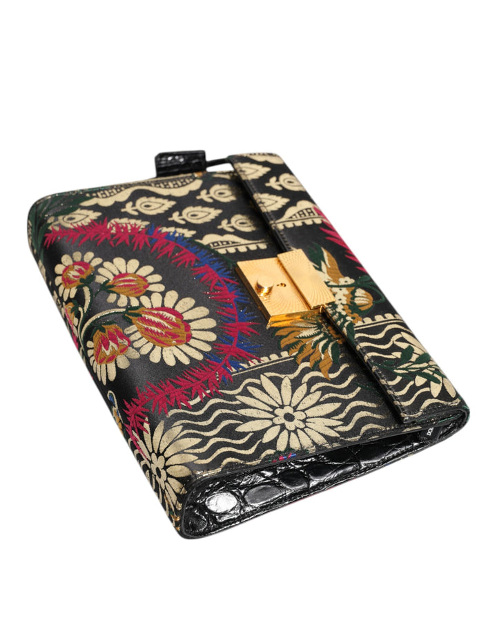Multicolor Jacquard Floral Document Briefcase Bag