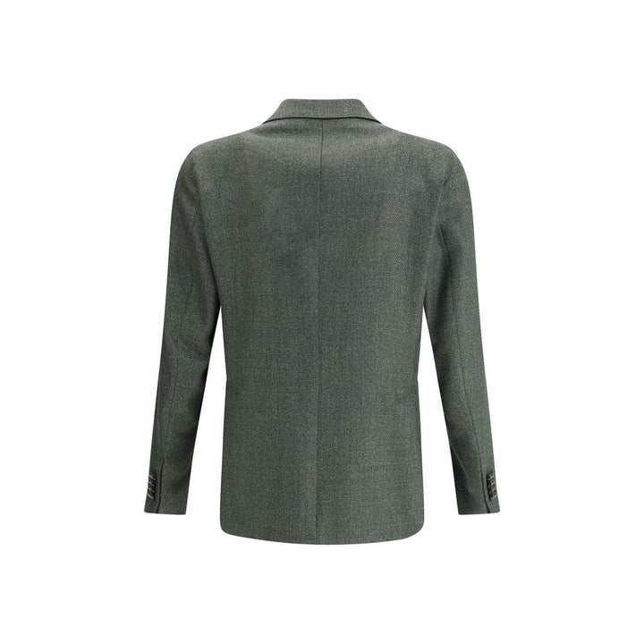 Bicolor Fleece Wool Blazer