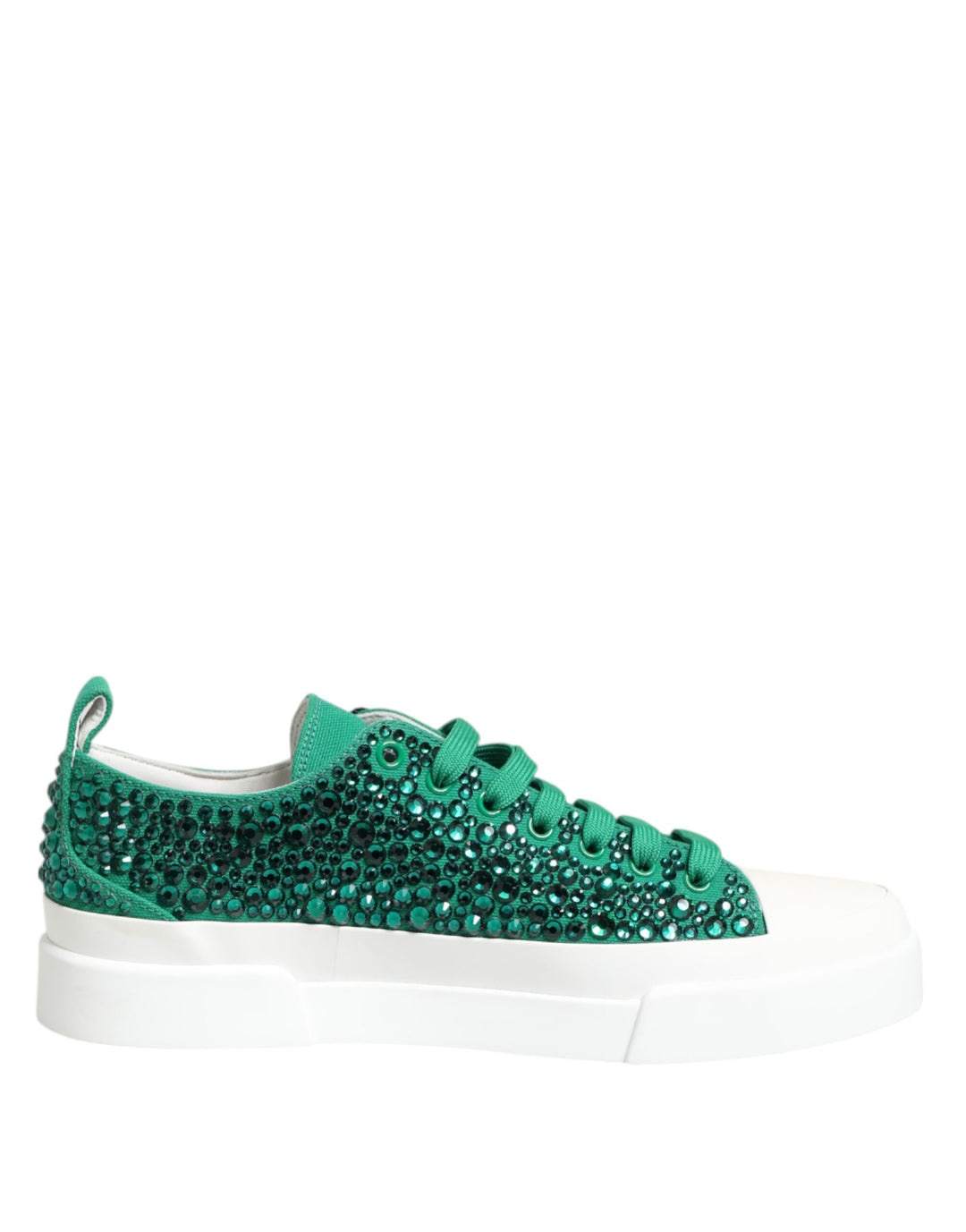 Green Portofino Crystal DG Logo Sneakers Shoes