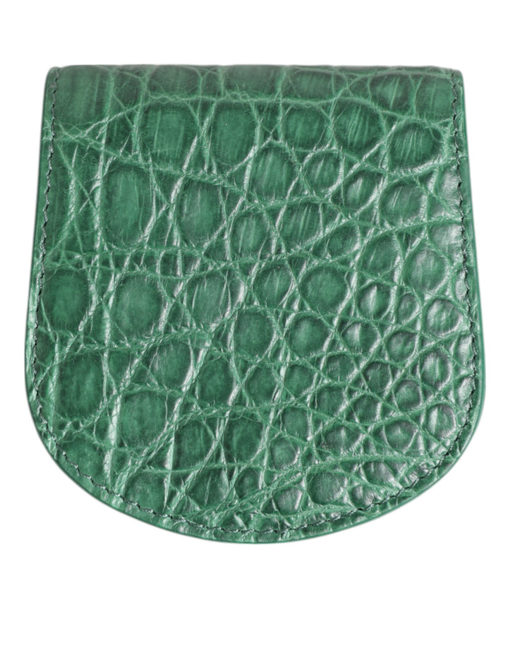 Green Exotic Skin Coin Condom Case Holder Pocket Wallet