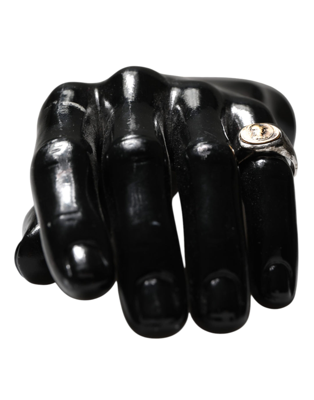 Silver Tone Engraved Two Color Real Brass Ring