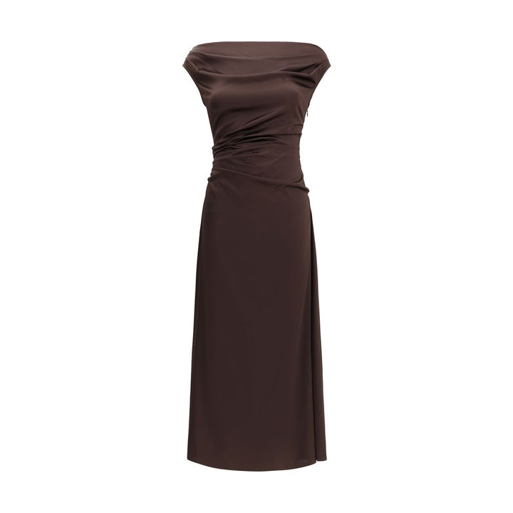 Brown Silk Cocktail Dress