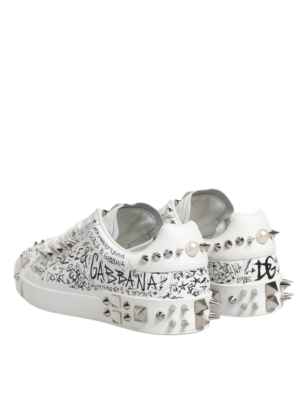 White Portofino Studded Men Sneakers Shoes