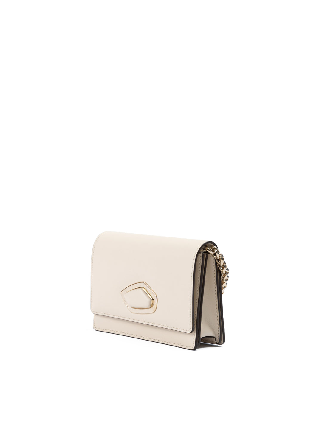 Beige Leather Clutch Bag
