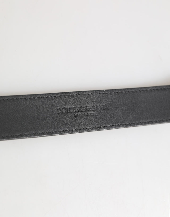 Silver Textured Leather Gold Tone Metal Neckband