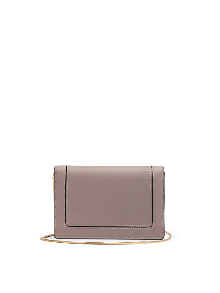 Powder Pink Leather Clutch Bag