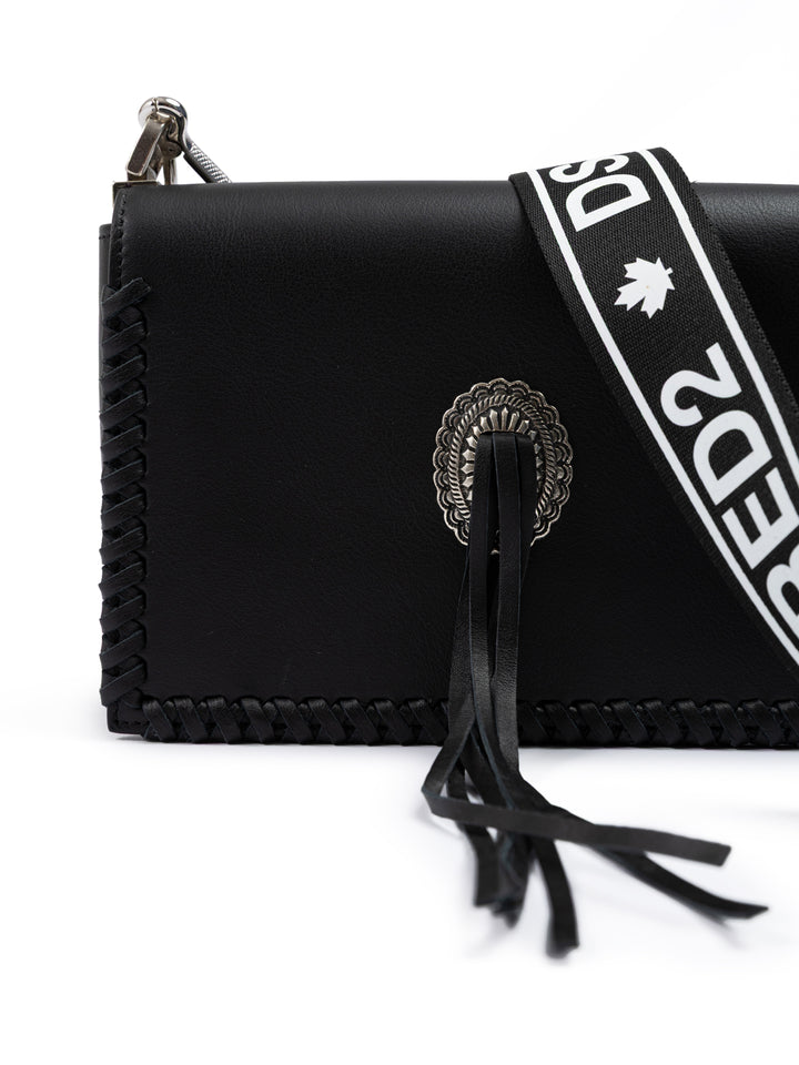 Black Leather Crossbody Bag