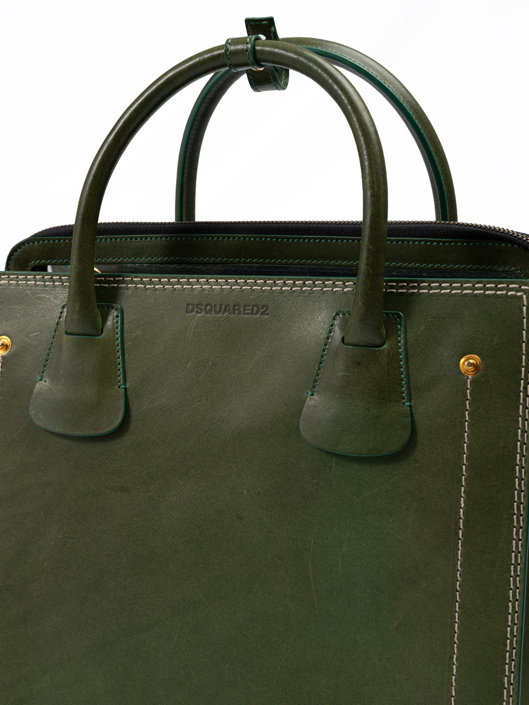 Green Leather Tote Bag