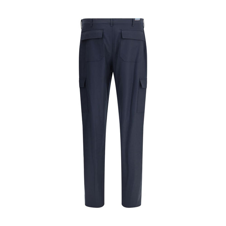 Blue Wool Cargo Pants