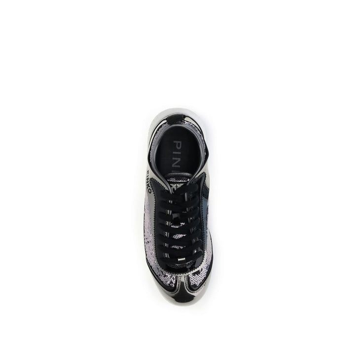 Silver Nylon Chunky Sneakers