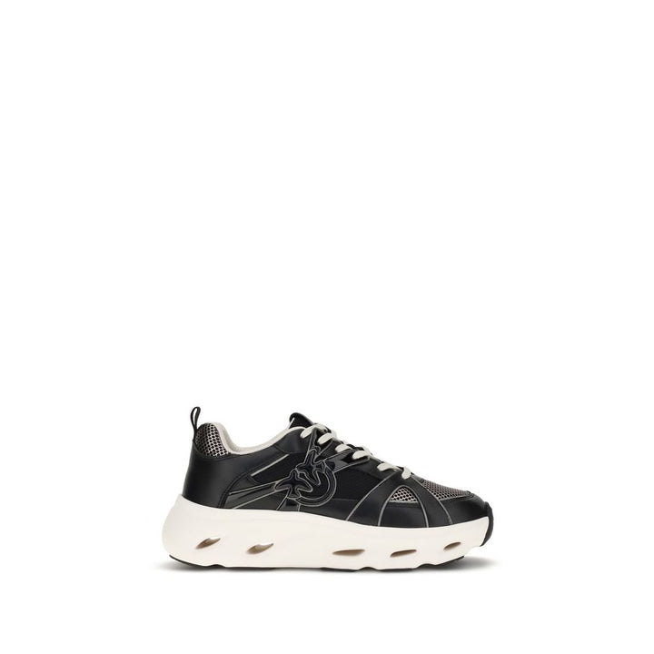 Black Calf Leather Bos Taurus Chunky Sneakers
