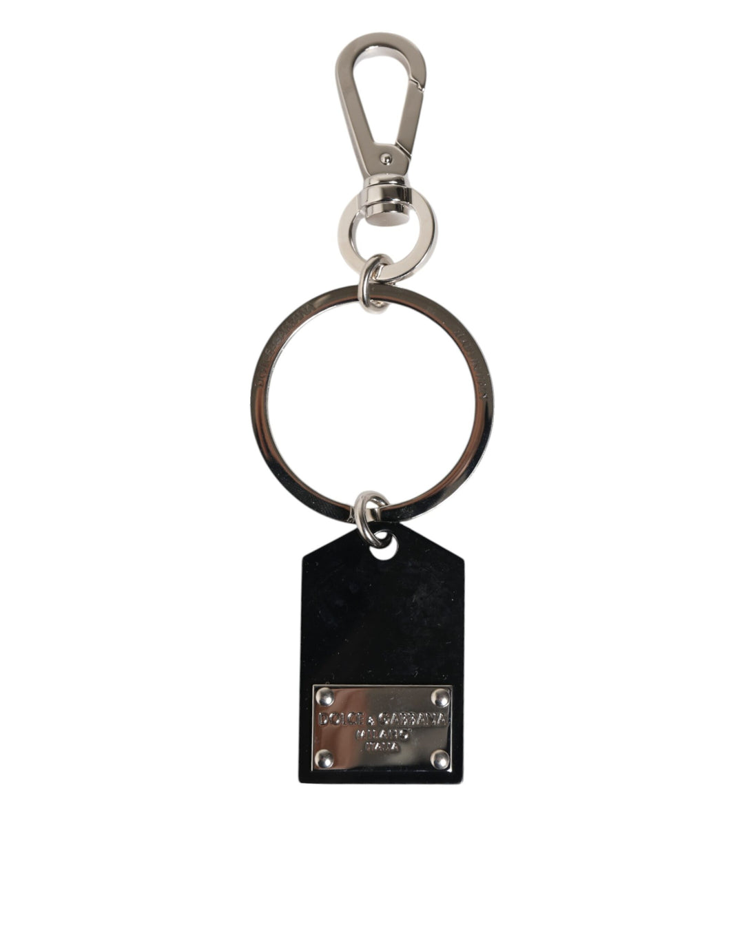 Black Sint Glass Plaque DG Logo Metal PlateKeychain Keyring