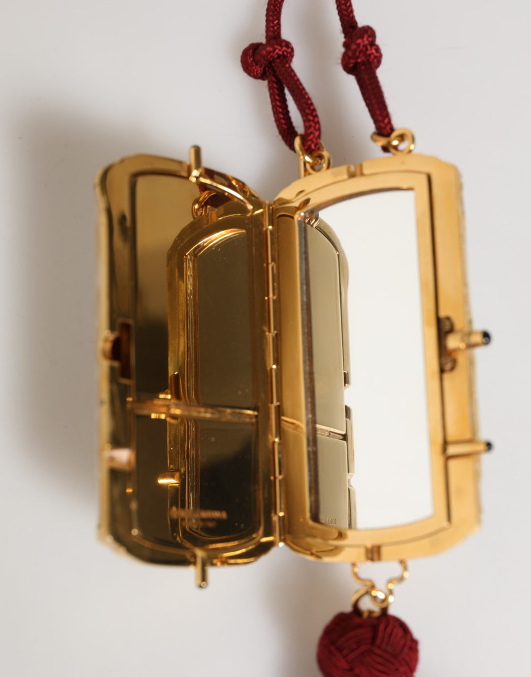 White Resin Gold Metal Crossbody Mini Purse Pendant Bag