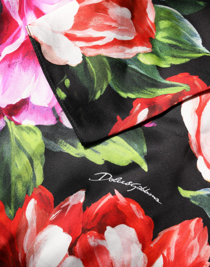 Black Floral Fiori Pittorici Mini Bodycon Dress