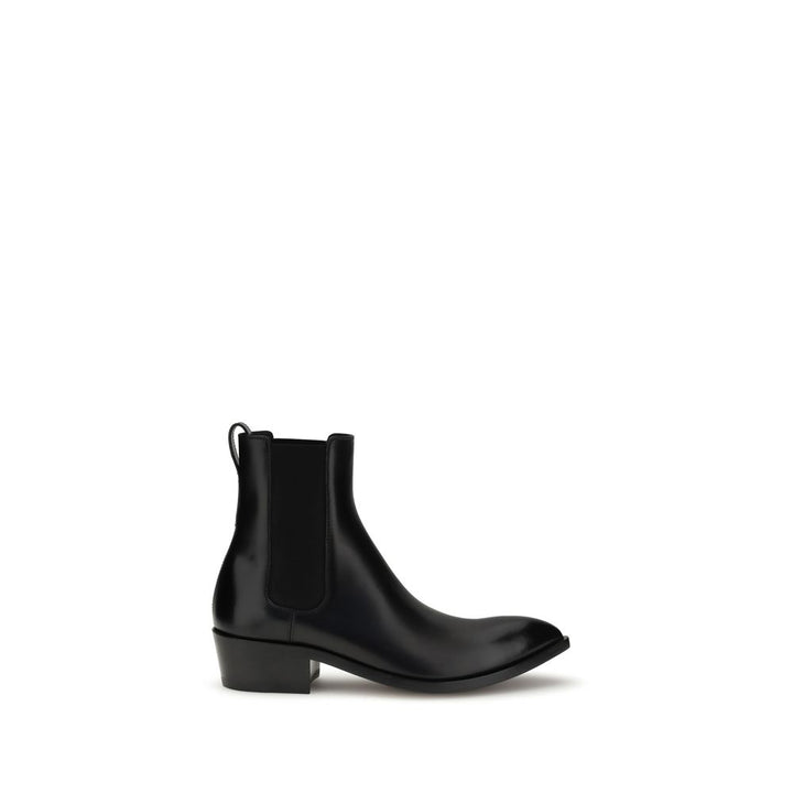 Black Calf Leather Bos Taurus Chelsea Boots