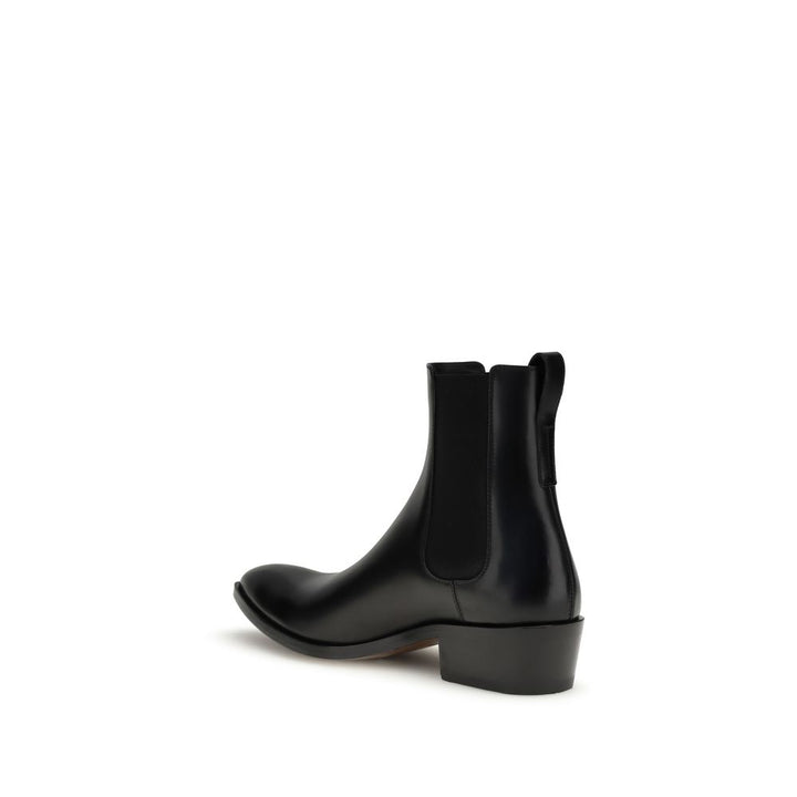 Black Calf Leather Bos Taurus Chelsea Boots