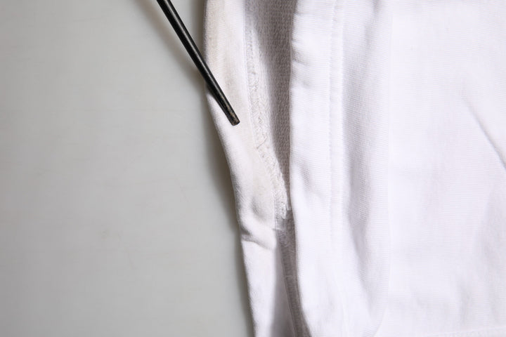 White Cotton Cargo Trousers Logo Patch Pants