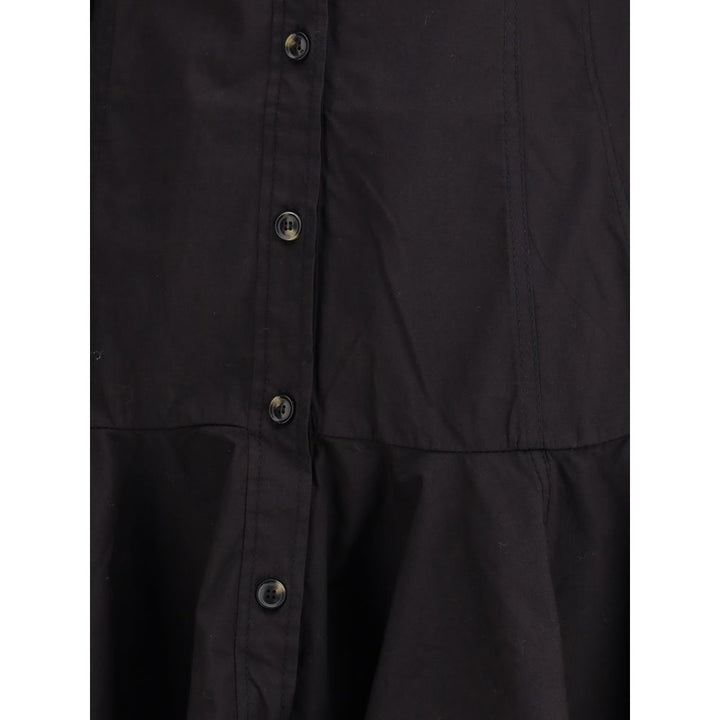 Black Cotton Casual Dress