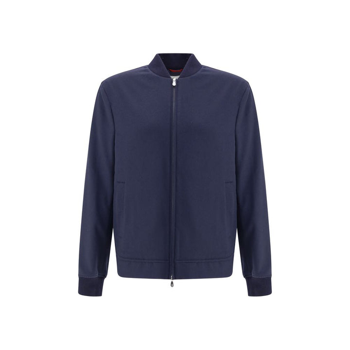 Blue Cashmere Bomber