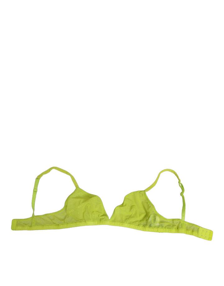 Yellow Green Nylon Soft Cup Brassiere  Underwear