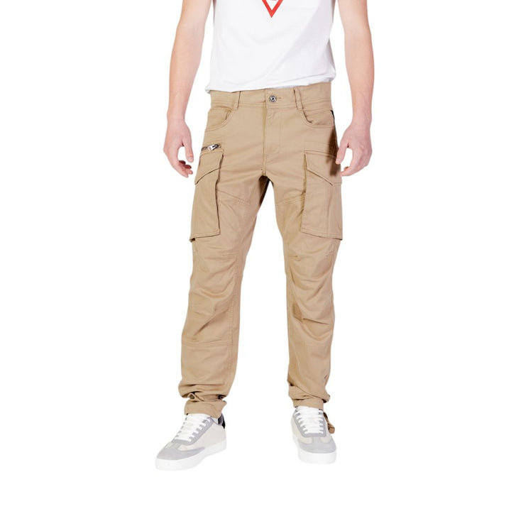 Beige Cotton Cargo Pants