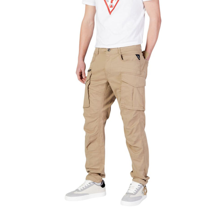 Beige Cotton Cargo Pants