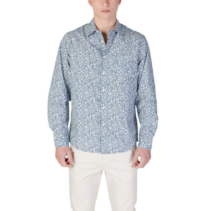Blue Cotton Pattern Shirt