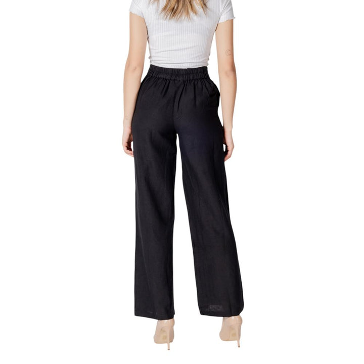 Black Viscose Flared Pants