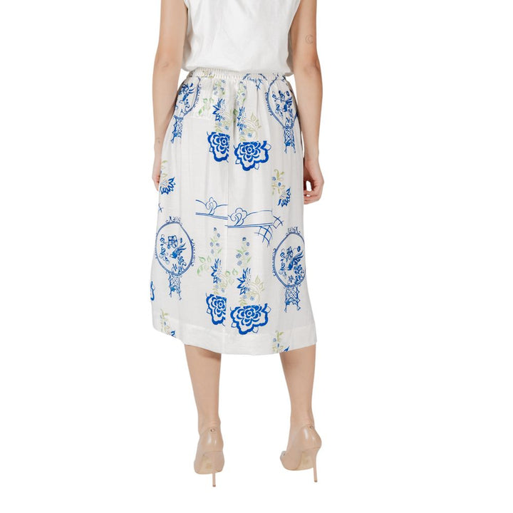 White Viscose Midi Skirt