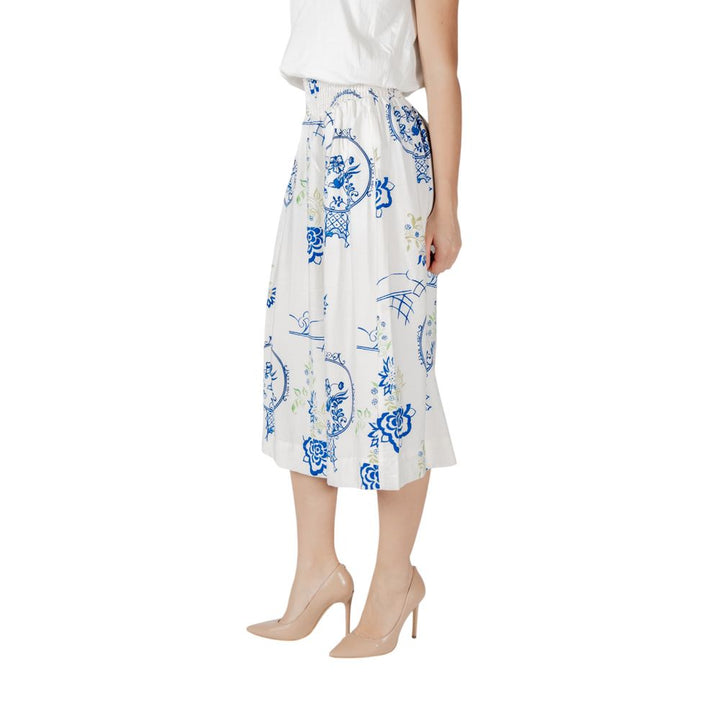 White Viscose Midi Skirt