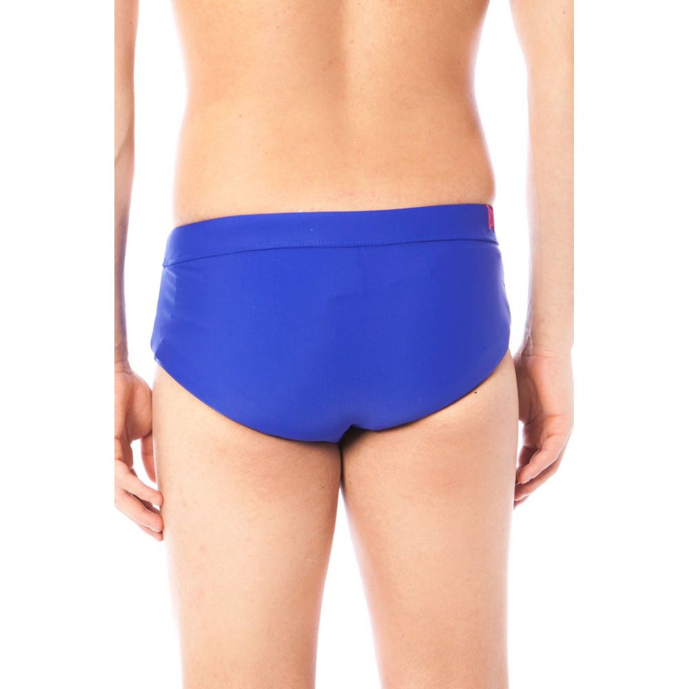 Blue Polyamide Mens Swim Briefs