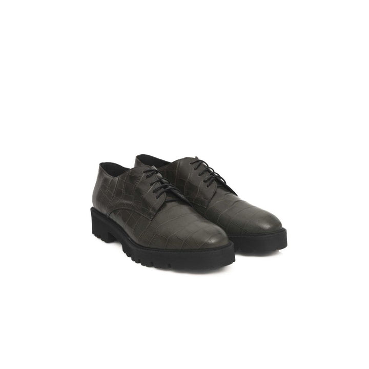 Green Cowhide Women Loafer