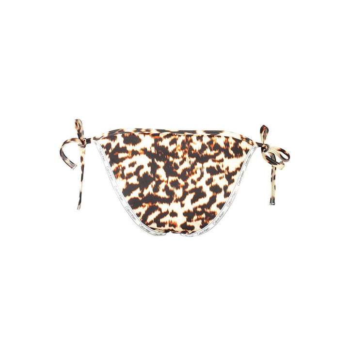 Beige Polyester Women's Swim Brief