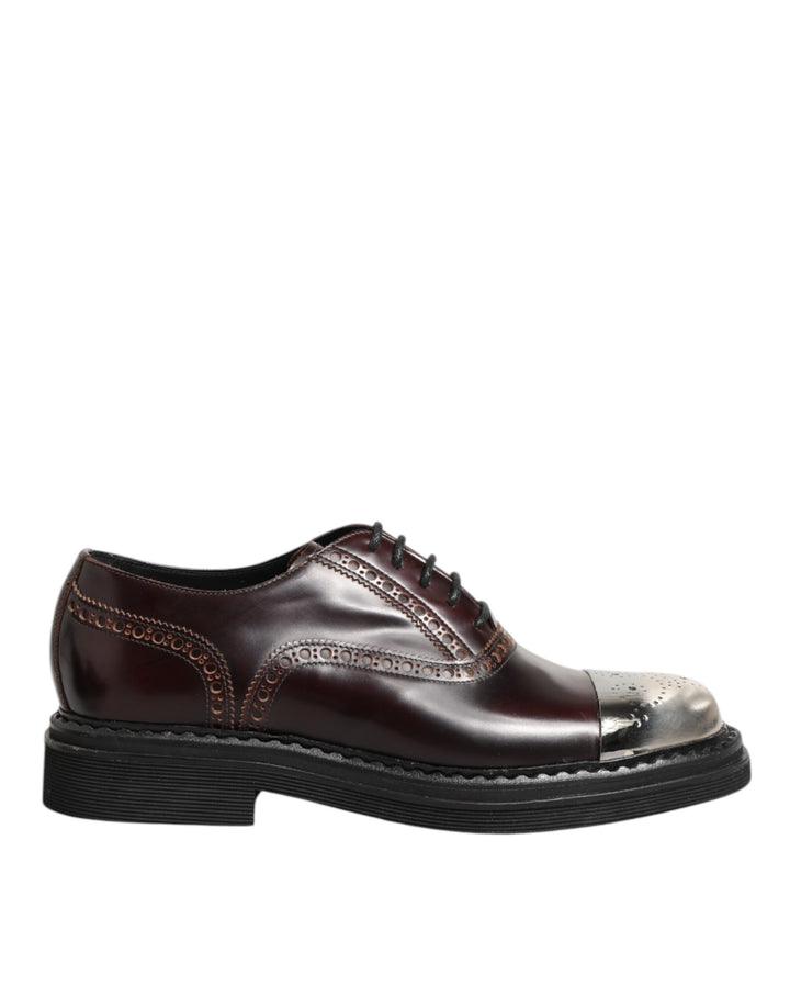 Brown Leather Lace Up Dress Men Oxford Shoes