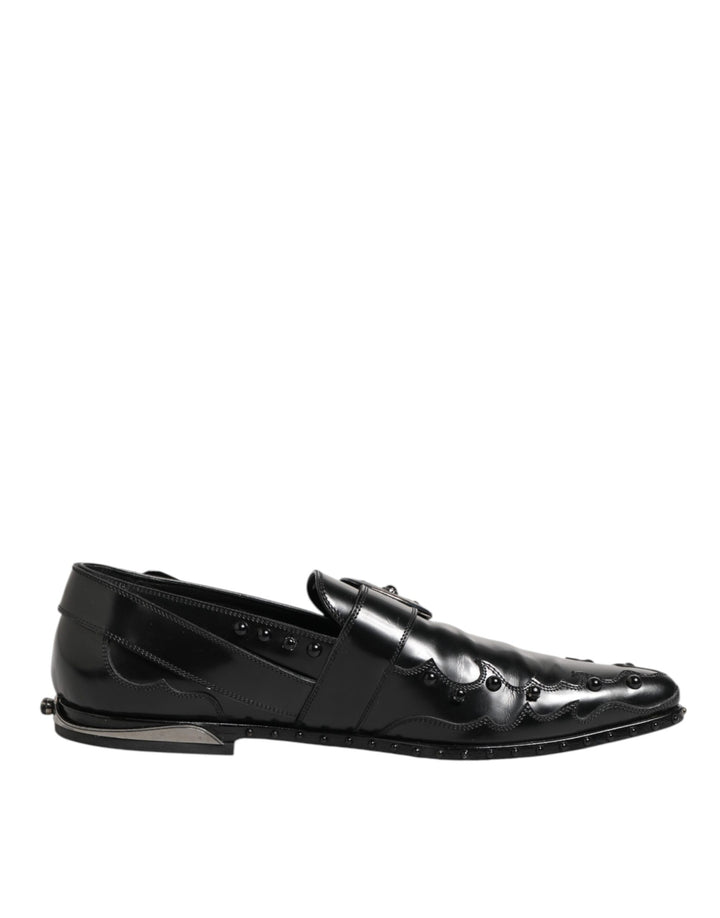 Black Embellished Dress Monk Strap Shoes