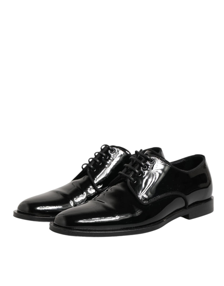 Black Leather Lace Up Derby Formal Dress Shoes