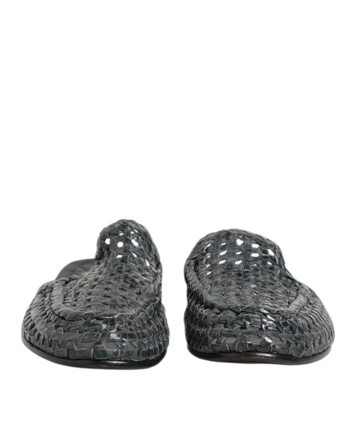 Blue Woven Slides MULES Men Sandals Shoes