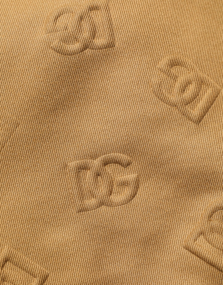 Brown Cotton Stretch Logo CargoBermuda Shorts