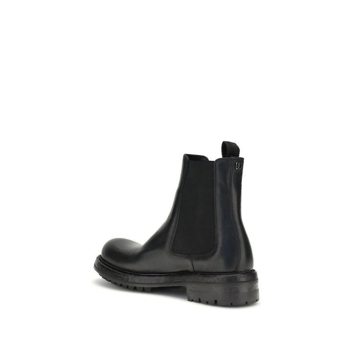 Black Calf Leather Bos Taurus Chelsea Boots